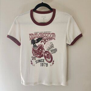 Women's Social Scene XL Racing Legend Motorcycle Graphic Ringer T-shirt